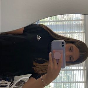 Black turtleneck adidas shirt